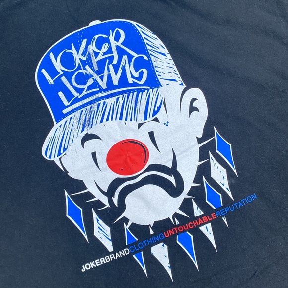 Joker Brand Clown Logo Mr Cartoon Joker Jeans Untouchable Reputation Grailed tee - Picture 2 of 7